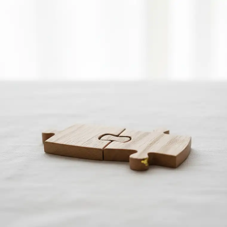 Para rozmawiająca przy stole, symbolizująca wsparcie w związku i rozwój osobisty, nawiązanie do hasła „Marcin Wolski żona”