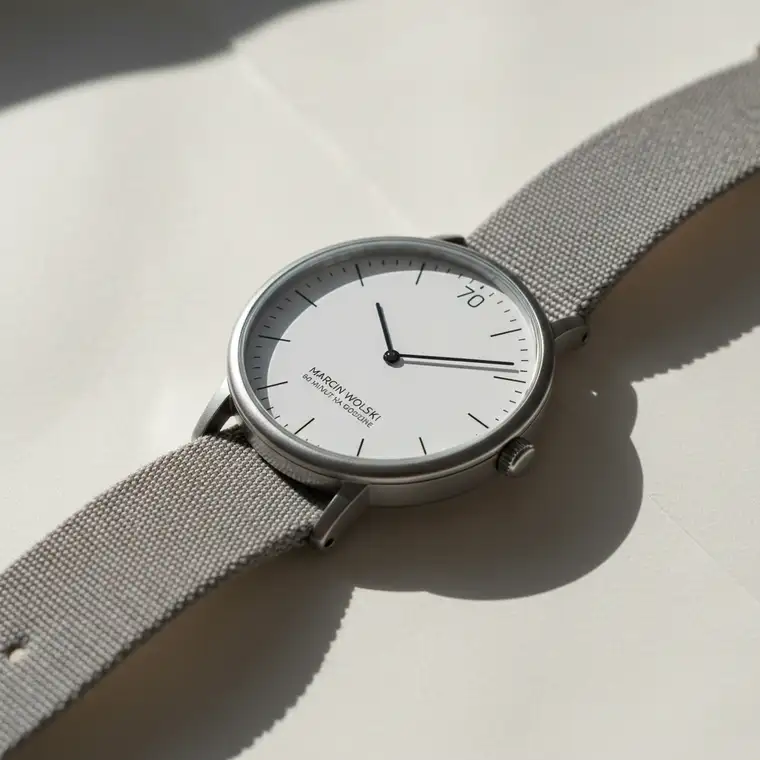 Mężczyzna planujący dzień przy biurku, notatnik, laptop i zegar symbolizujące ideę Marcin Wolski 60 minut na godzinę audycja oraz efektywne zarządzanie czasem