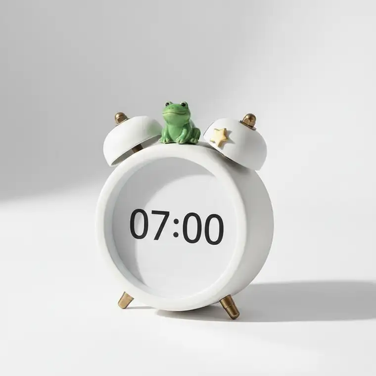 Osoba rano pracująca nad najtrudniejszym zadaniem dnia przy biurku, ilustrująca, jak nie odkładać trudnych zadań na później i lepiej zarządzać energią