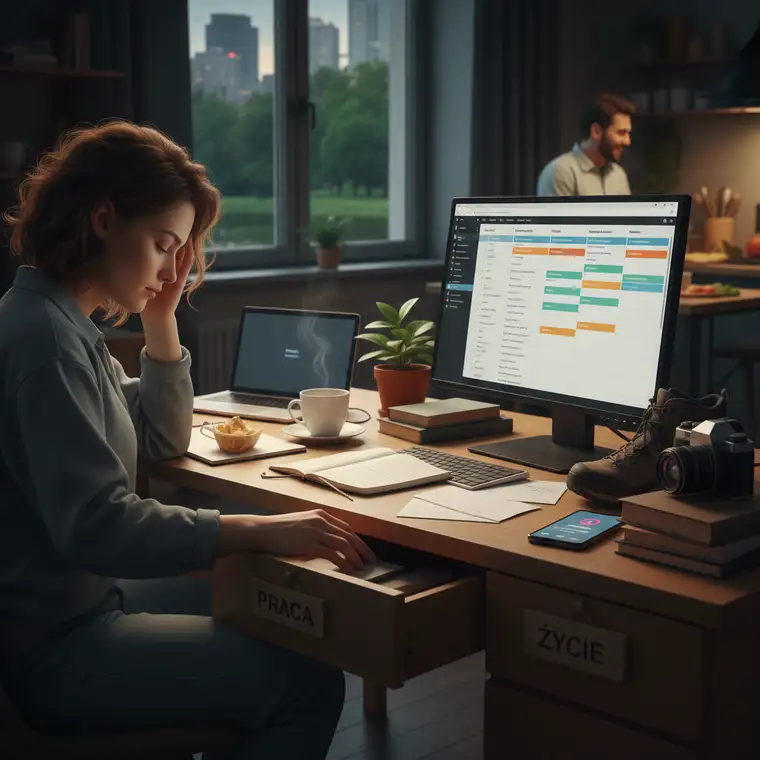 Freelancer z branży kreatywnej negocjuje z klientem zakres pracy i terminy, aby ograniczyć pracę po godzinach i chronić równowagę