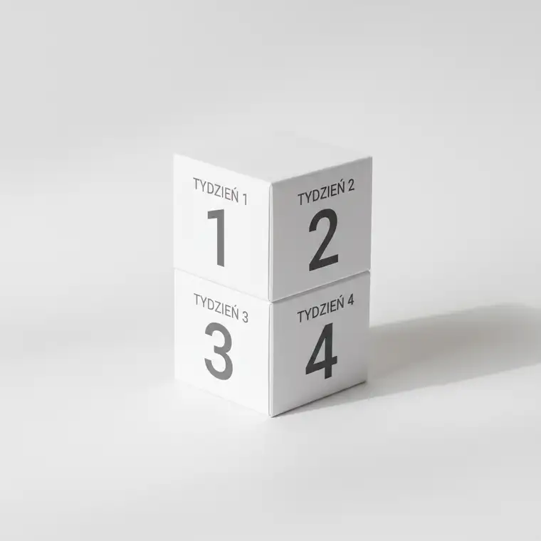 Osoba wracająca do pracy po wypaleniu zawodowym, siedzi przy biurku i planuje stopniowy powrót do pełnego etatu na 4 tygodnie